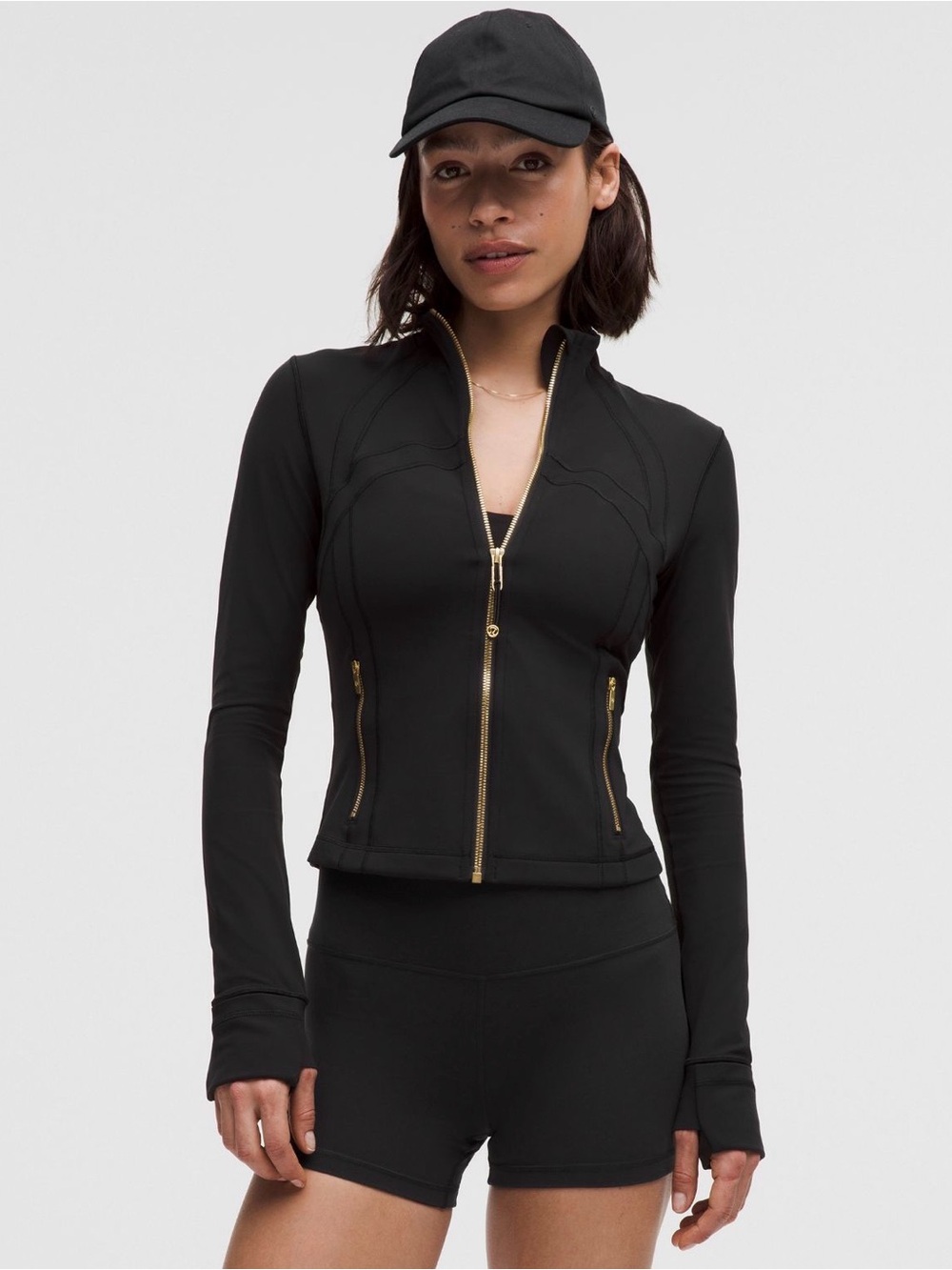 Lululemon Define Jacket cropped with gold zipper